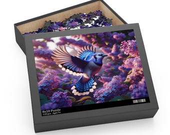 Elegant Blue Jay Puzzle - Beautiful Nature Artwork, 120/252/500-Piece Jigsaw, Perfect Gift for Bird Lovers, Home Decor, Relaxation, Family