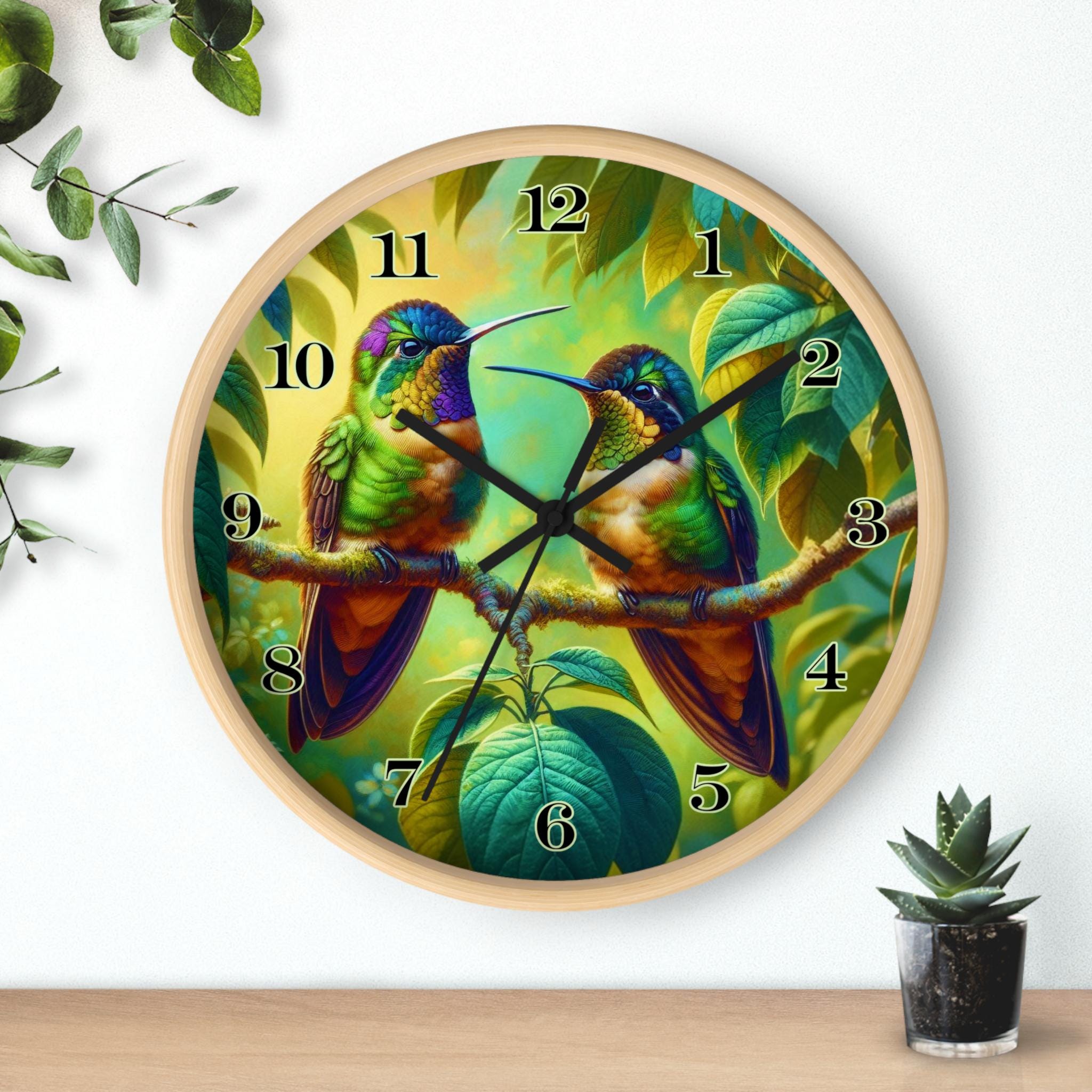 Colorful Hummingbird Wall Clock, Tropical Decor, Nature Lover Gift ...