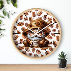 Coffee Lover Wall Clock - Home Decor, Gift for Coffee Enthusiasts, Unique Home Accent, Coffee Shop Decoration, Quirky Wall Art