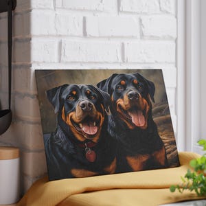 Personalized Dog Lover&#39;s Glass Cutting Board, Rottweiler Gift, Pet Memorial, Kitchen Decor, Dog-Themed Gift