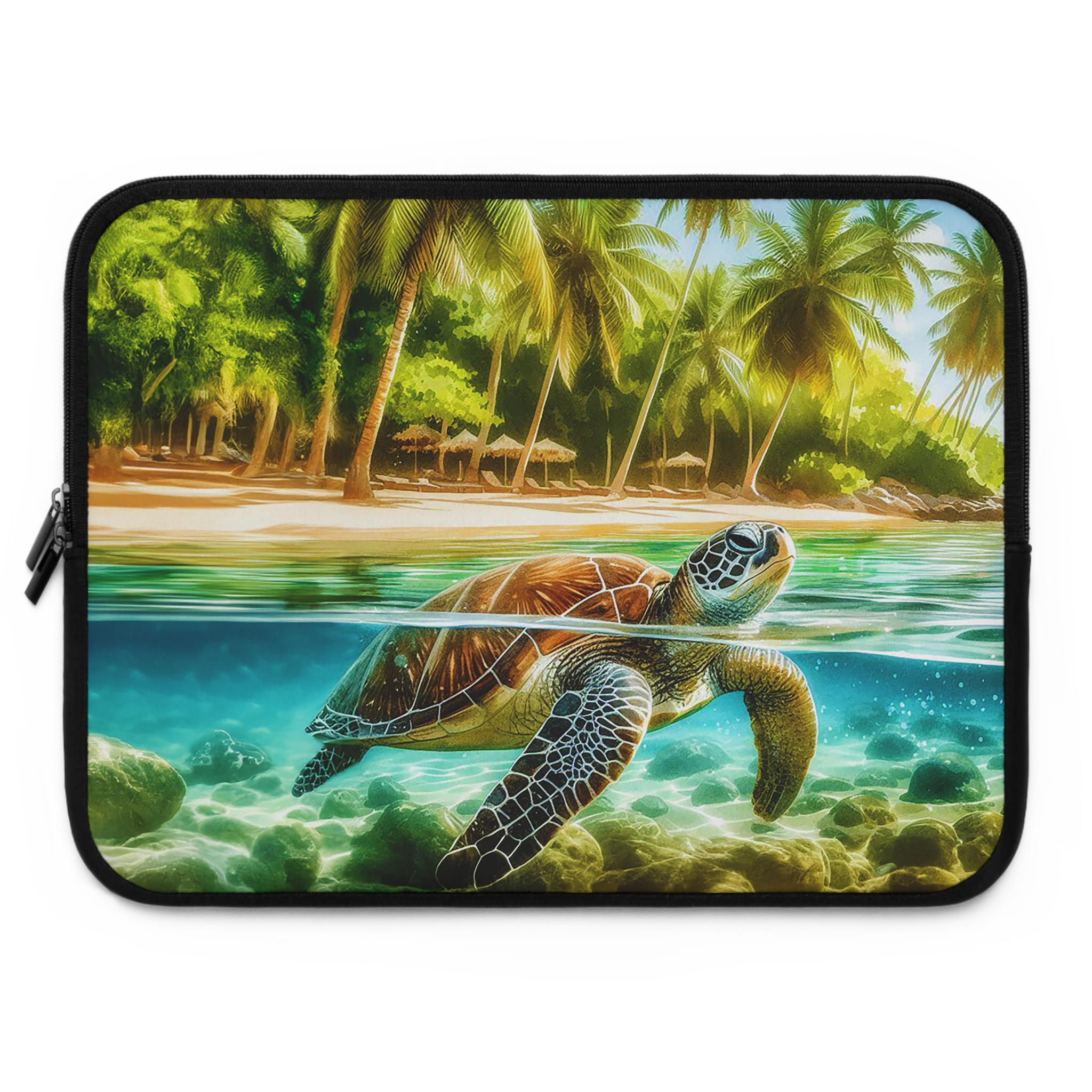 Tropical Turtle Laptop Sleeve - Ocean Vibes, Gifts for Beach Lovers ...