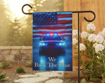 Patriotic Garden Banner, We Back The Blue Outdoor Decor, Law Enforcement Support Flag, Memorial Day, Fourth of July, Home & Garden