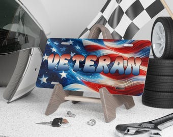 Veteran flag graphic Vanity Plate | Patriotic license plate