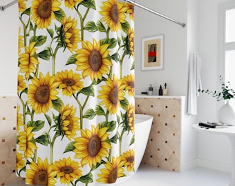 Vibrant Sunflower Shower Curtain for a Bright Bathroom, Floral Decor, Spring Theme, Gift for Homeowners, Summer Vibes, Party Decor