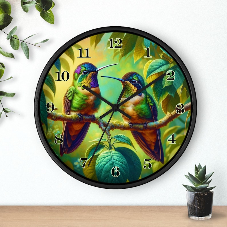 Colorful Hummingbird Wall Clock, Tropical Decor, Nature Lover Gift ...