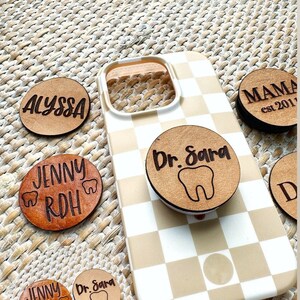 Dental Assistant Gift for her, Leather phone grip, hygiene gift for women, phone socket, dental graduate, dental team gift, cute tooth gift