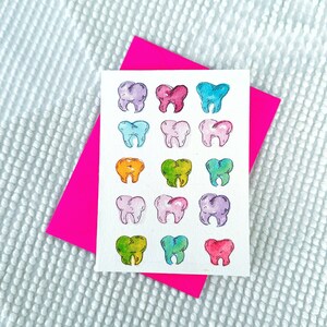 Printable Dental Note Cards, Dentist & Hygienist Thank You, Cute Tooth Design, Patient Appreciation, Tooth Themed Stationery, Assistant