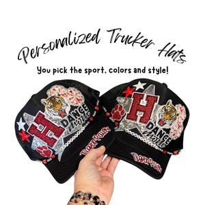 Custom Bougie Trucker Hat, Rhinestone Cheer Mom Hat, Dance Mom, Gift for Her, Cheerleading Hat, Cheer Dad Matching Team Hat