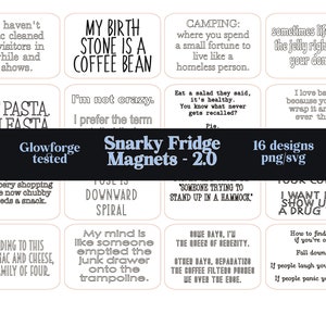 Snarky Magnet Bundle 2.0, *Digital File*, Glowforge Project, Fridge Magnets, Funny Sayings, LASER file, refrigerator magnets, coffee magnets