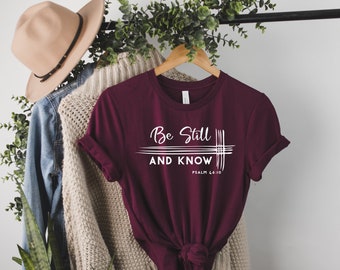 Estad quietos y sabed SVG/religioso PNG//Salmos 46:10/camiseta cristiana/cristiano PNG/diseños religiosos/gráficos basados en la fe/versículos bíblicos