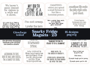 Snarky Magnet Bundle 2.0, *Digital File*, Glowforge Project, Fridge Magnets, Funny Sayings, LASER file, refrigerator magnets, coffee magnets