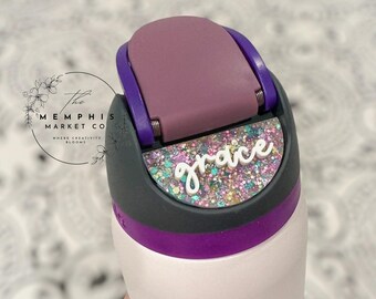 Personalized Acrylic Name Tags for Owala Tumbler Lids, custom name plates, Birthday Gift for girls, gift for friend, glitter name topper
