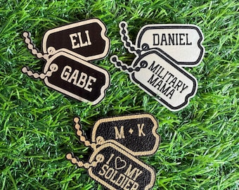 Custom Military Dog Tag Patch, Personalized Army Mom Patch, Engraved Patch, Trucker Hat Patch, Marine Mama, Proud Army Mom, Favorite Soldier