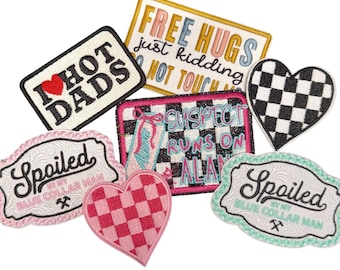 Embroidered Iron-On Patches, Trucker Hat Bar Supplies, Funny Mom Sayings, Girls Night, Blue Collar