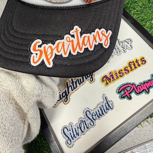 Custom Iron-On Team Patch Hat Decal (4 inch), Glitter Vinyl Patch, Personalized Name Patch, Hat Patch, Bag Patch image 3