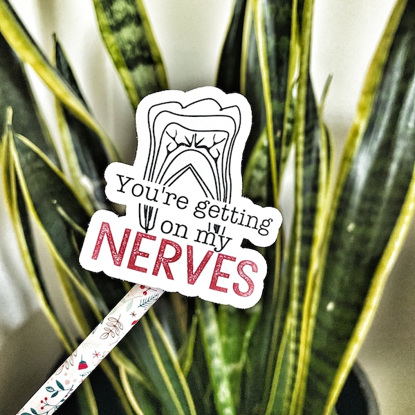 You're getting on my nerves- dental stickers, dental gift, endodontist, tooth decals, root canal, teeth, nerve, dental humor, irritating