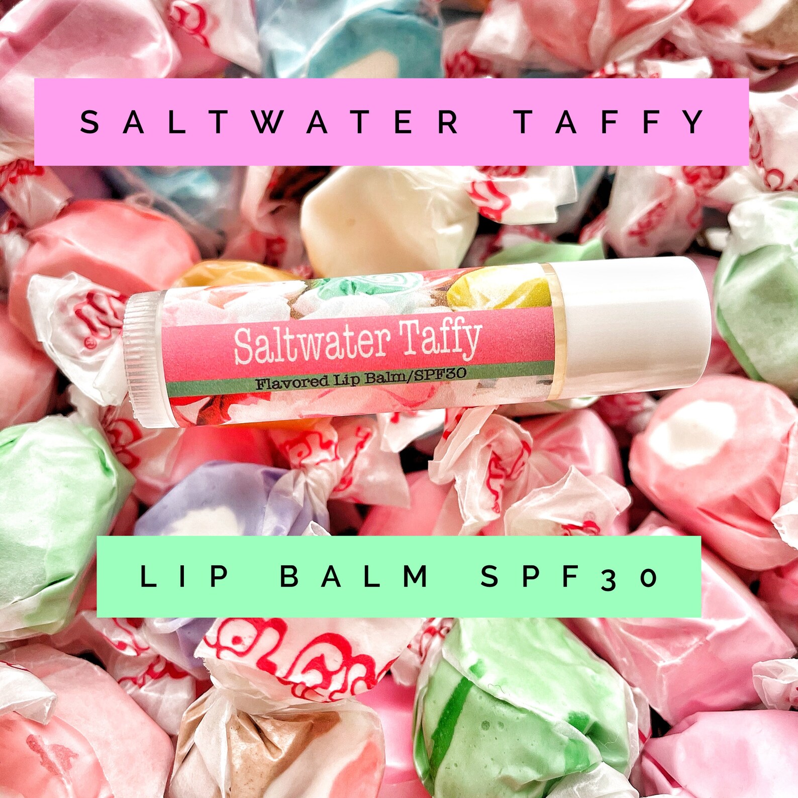 Saltwater Taffy Lip Balm/ Candy Flavored Lip Balm SPF 30 Lip Etsy