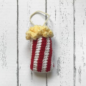 Buttered Popcorn Christmas Ornament - Hand Crochet Ornament - Crochet Food Ornament