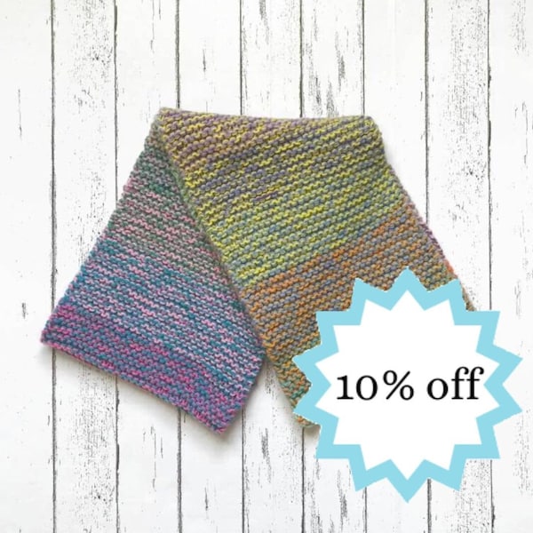 Variegated Striped Women's Knit Scarf