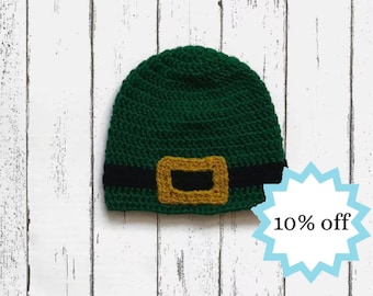 Green Leprechaun Toddler Crochet Hat, St. Patrick's Day Hat