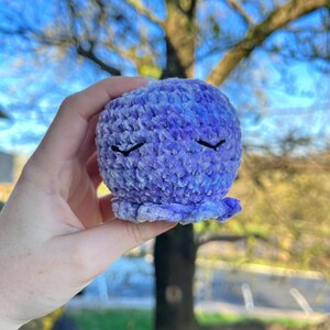 Purple Sleepy Velvet Plush Octopus, Cute Soft Crochet Velvet Plushie