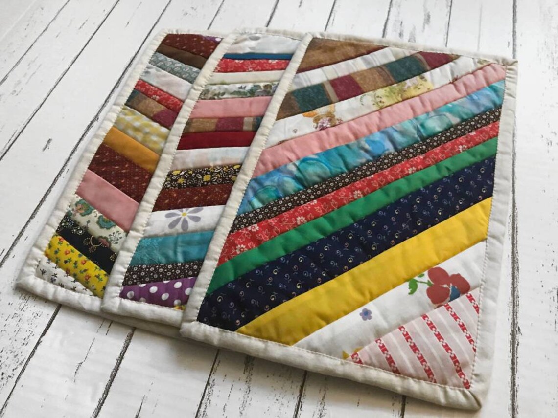 Rectangle Quilted Placemats Set of 3 Etsy