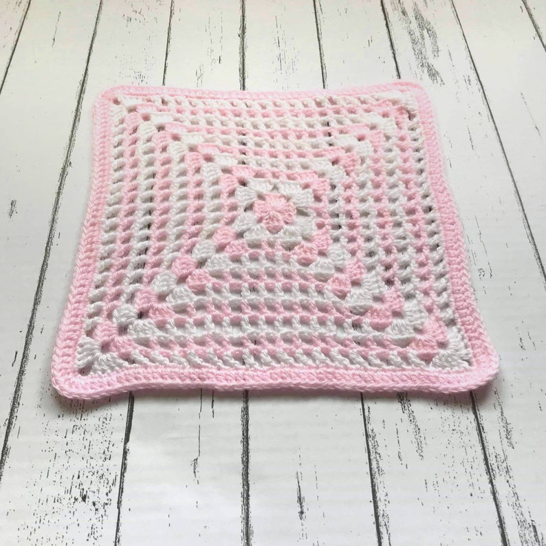 Pink and White Granny Square Crochet Barbie Doll Blanket Etsy