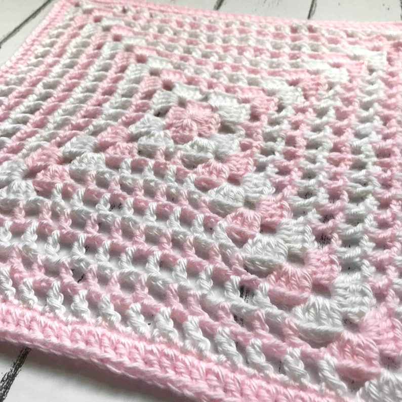 Pink and White Granny Square Crochet Barbie Doll Blanket Etsy