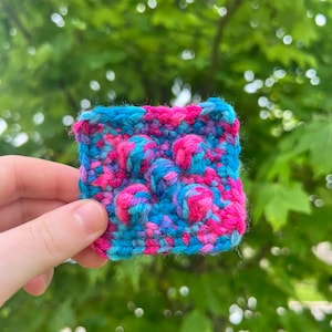 Small Poppable Crochet Fidget Toy, Multiple Pop Fidget Square, Five Pop Fidget Toy