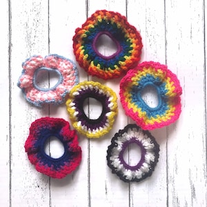 Pride Flag Scrunchies, Trans Pride Hair Tie, Bi Pride Crochet Scrunchie