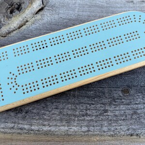 Farmhouse Style 3 Track Cribbage Board: Solid Pine with Pegs and Peg Storage