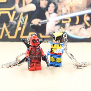 Custom Brick Style Collectible Figurine Keychain - Legendary Comic Superhero Movie Lover Character Keyring for Fans