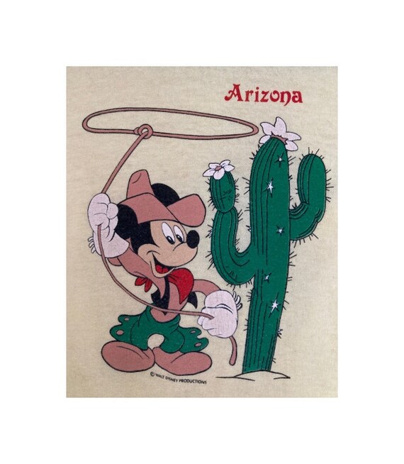 Vintage 80's Mickey Mouse Arizona cowboy baby tee 