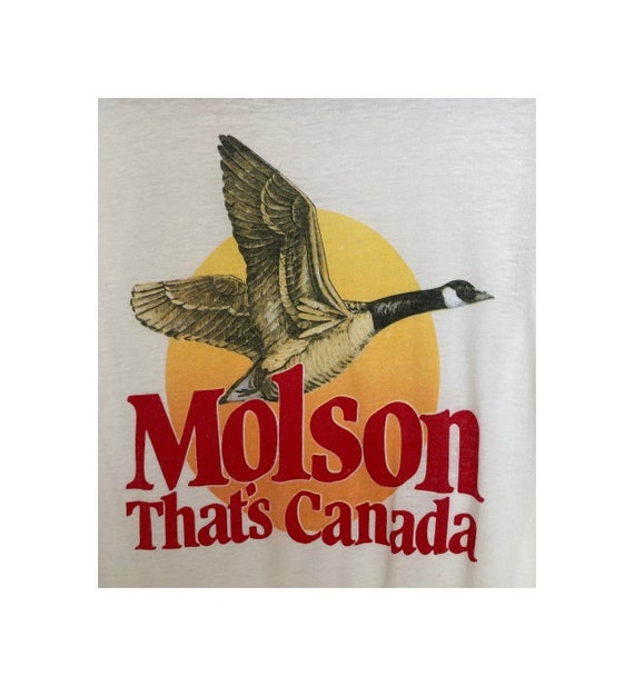 Vintage 70's Molson Canadian beer  ringer  tee tsh