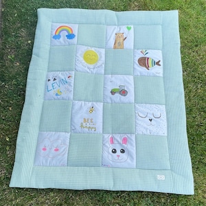 Manta personalizada para hacer tú mismo – Recuerdo para baby shower – Diseña tu propia manta – 100 x 120 cm – Regalo para un recién nacido