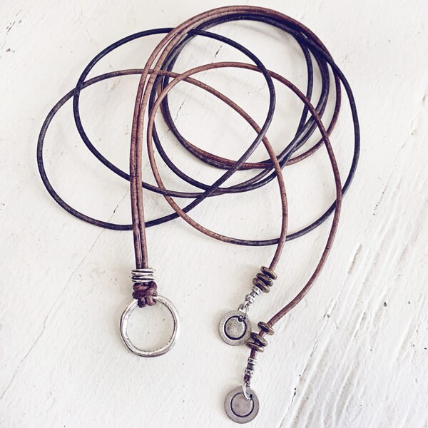 Leather Lariat Etsy