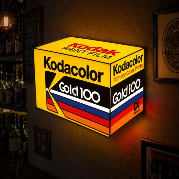 Retro Film Box LED Light | Vintage Photography Light Sign | Camera Room Decor | Photographer Gift