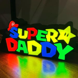Caixa de luz personalizada SuperPapai – Presente luminoso impresso em 3D para o Dia dos Pais