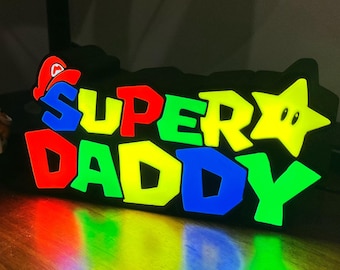 Personalized SuperDaddy Lightbox – 3D Printed Glowing Father's Day Gift