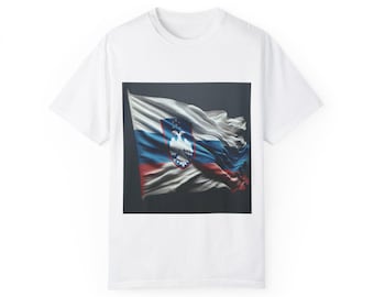 Garment-Dyed T-Shirt with Flag Design, Comfortable Unisex Tee, Perfect for Casual Outings, Great Gift for Flag Enthusiasts, Ideal for