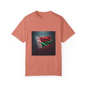 Belarusian Flag T-shirt, Unisex Garment-Dyed Tee, Patriotic Apparel, Travel Souvenir, Gift for Belarusians image 2