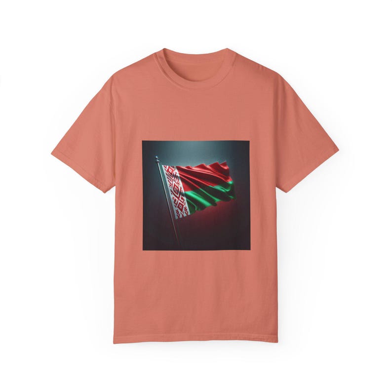 Belarusian Flag T-shirt, Unisex Garment-Dyed Tee, Patriotic Apparel, Travel Souvenir, Gift for Belarusians image 2
