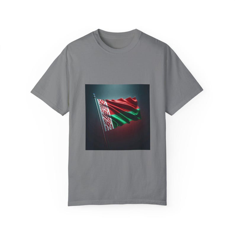 Belarusian Flag T-shirt, Unisex Garment-Dyed Tee, Patriotic Apparel, Travel Souvenir, Gift for Belarusians image 9