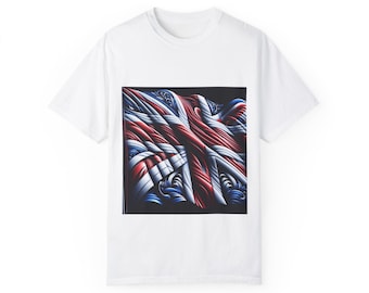 Artistic American Flag T-Shirt, Patriotic Tee, Unique Gift for Independence Day, 4th of July, Memorial Day, Casual Wear, Unisex