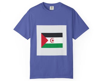 Saharan Pride T-Shirt | Garment-Dyed Unisex Tee, Flag Apparel, Summer Wear, Gift for Activists, Comfortable Casual Style
