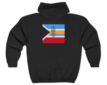 Unisex Zip Hoodie with Flag Design, Cozy and Stylish, Perfect for Sports Fans, Gifts for Travelers, Everyday Wear, Group Events, Casual