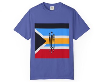 Garment-Dyed Unisex Flag T-shirt - Colorful Graphic Tee, Casual Wear, Pride, Travel, Gift for Him or Her, Everyday Style