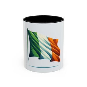 Irish Pride Accent Coffee Mug - Celebrate St. Patrick&#39;s Day, Gift for Tea Lovers, Home Décor, Unique Present, Travel Companion, Flag Design