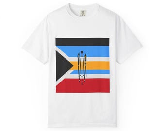 Vibrant Unisex Garment-Dyed T-shirt with Cultural Flag Design | Perfect for Casual Wear, Travel, Cultural Events, Gift Ideas, Festivals
