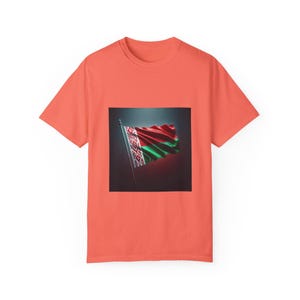 Belarusian Flag T-shirt, Unisex Garment-Dyed Tee, Patriotic Apparel, Travel Souvenir, Gift for Belarusians image 3